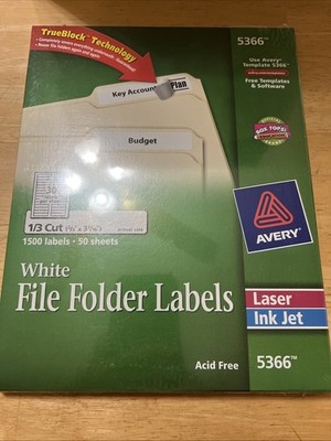 Avery Filing Label - 0.66'' Width X 3.43'' Length, 0.33'' Length Permanent 1500