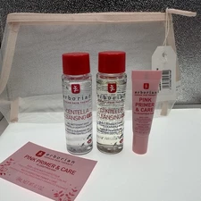 Erborian Korean Skin Care Travel Set + Bag -Cleansing Gel, Cleansing Oil, Primer