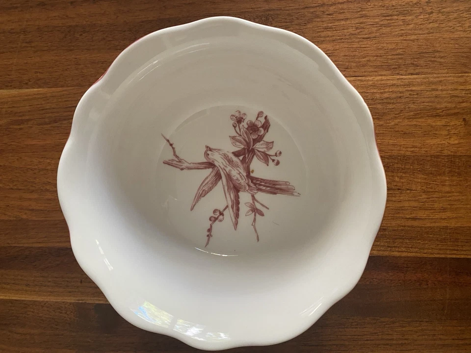 Juego de 3 cuencos de cereales para ensalada sopa con estampado floral de aves 222 Quinta Adelaida granate Foto 3 de 4