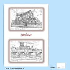 CP M 45362-402 POSTCARD 2 DRAWINGS 45 ORLEANS