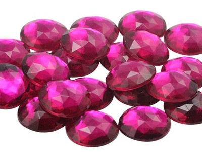 Allstarco 25mm Flat Back Round Acrylic Rhinestones Plastic Circle Gems for Co...