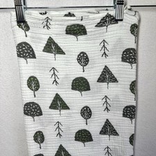 Aden Anais Baby Swaddle Blanket Forest Tree Pattern Muslin Lightweight 40"x37"