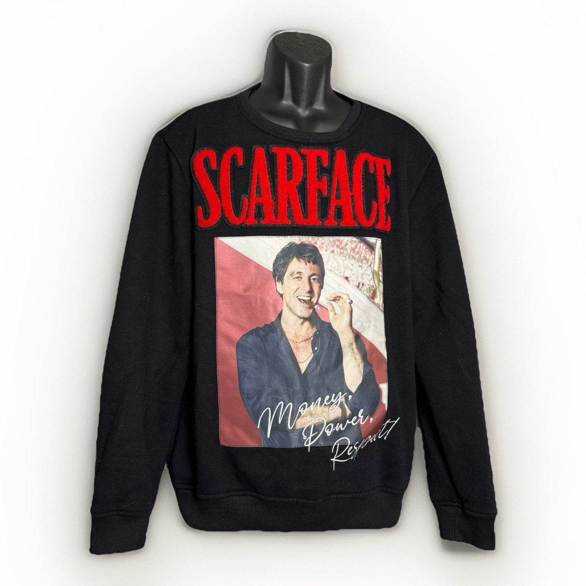Reason x Scarface Chenille Money Power Respect Crewneck Sweatshirt