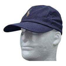 Polo Ralph Lauren Cotton Chino Twill Adjustable Leather Strap Ball Cap Navy