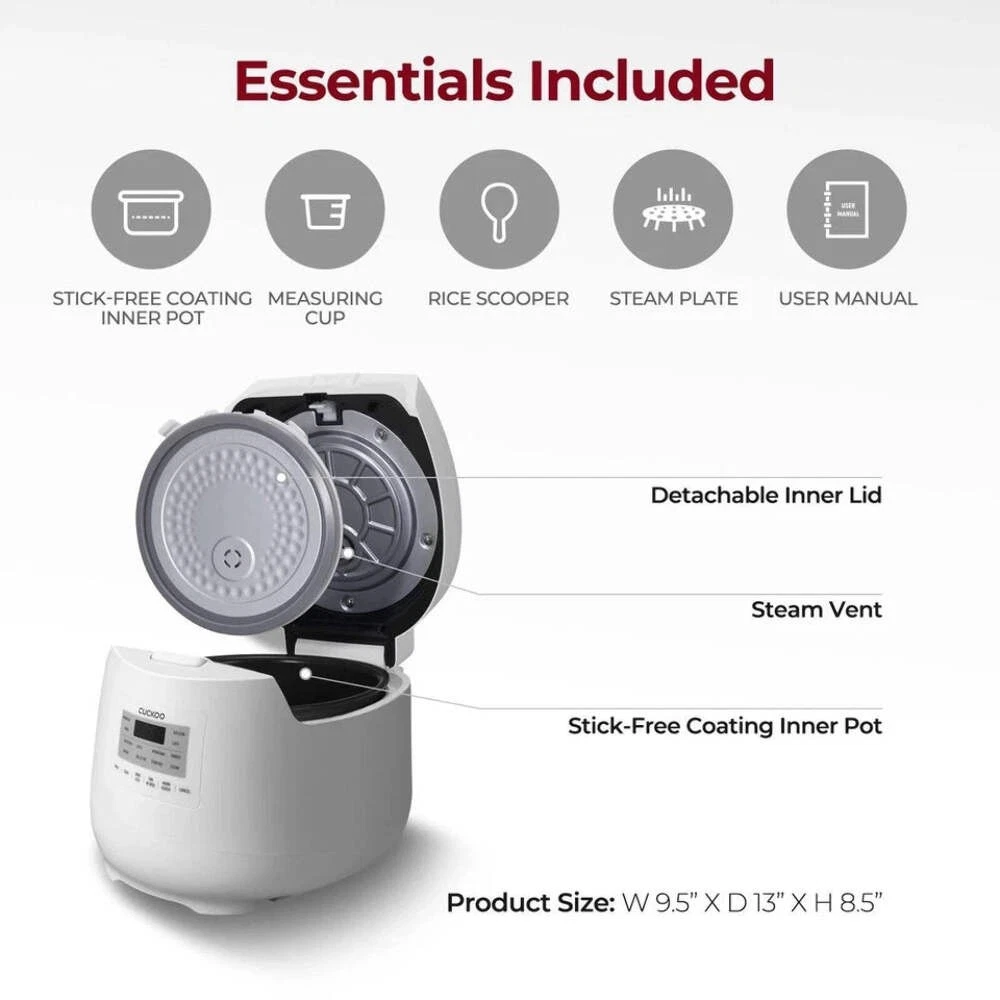 CUCKOO CR-0641F 6-Cup Micom Rice Cooker & Warmer 12-Cup Cooked Capacity