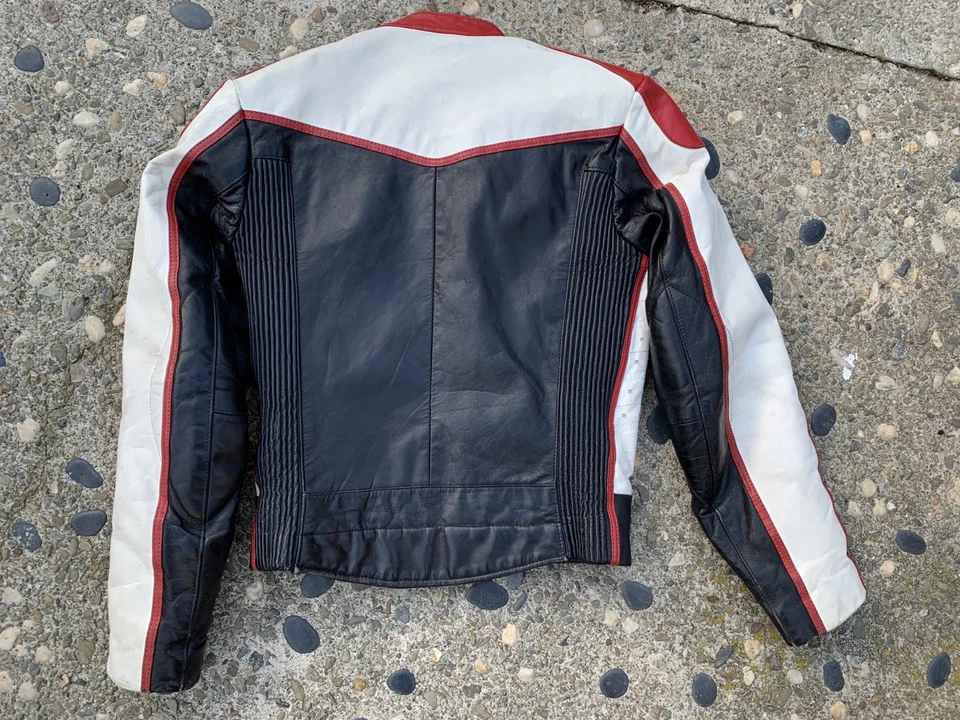 vintage Golden Crown by BRISTOL Leather Cafe Racer Motorcycle Jacket size 40+ - Image 4 of 4