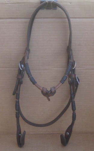 Champion Turf Leather Browband Western Headstall Black Braided Buttons Free Ship