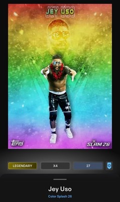 WWE Topps Slam Color Splash DIGITAL Jey Uso Rainbow Legendary
