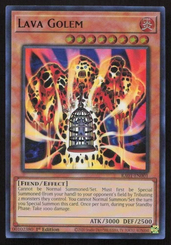 Yu-Gi-Oh TCG #RA01-EN001 Lava Golem 1st Edition Ultra Rare NM