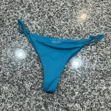 Ayra Swim Bikini Bottom Womens Large Blue Nylon Spandex Adjustable Side Swimwear