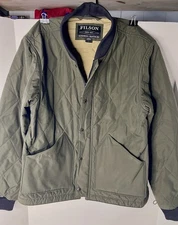 Filson Quilted Jacket Primaloft Dark Otter Green Men’s Size L Workwear