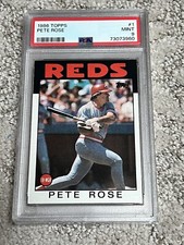 PSA 9 MINT BASEBALL CARD 1986 TOPPS PETE ROSE CINCINNATI REDS 1