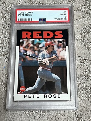 PSA 9 MINT BASEBALL CARD 1986 TOPPS PETE ROSE CINCINNATI REDS 1 | eBay