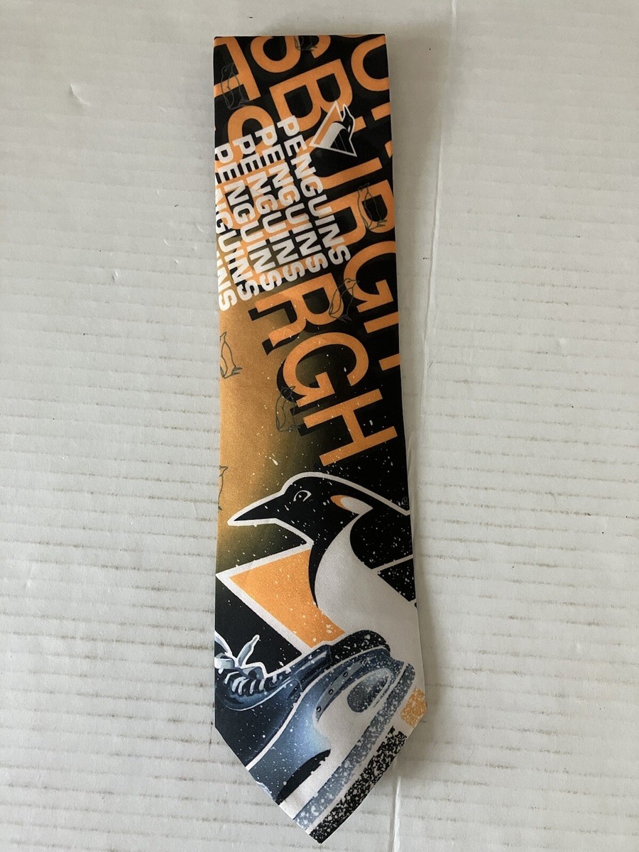 Super Fan Men's Necktie Tie Polyester NHL Pittsburgh Penguins