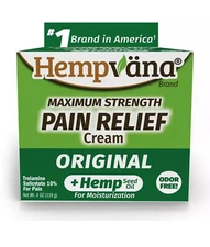 Hempvana Maximum Strength Pain Relief Cream Original + Hemp Seed Oil 4oz NIB