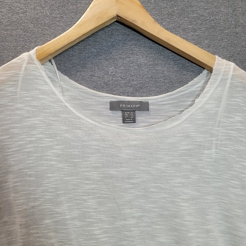 Primark Women T-Shiert Size 16 White Short Sleeve Round Neck - Picture 2 of 7