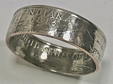 Indiana Coin Ring USA State Quarter 25 Cents Handmade Vintage Custom Jewelry