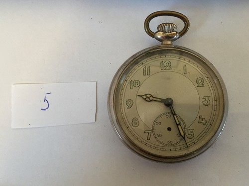 Montre Gousset Ancienne En Acier Inoxydable - À Réviser Ou Pour Pièces - Occasion