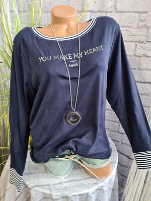 Kangaroos Sweatshirt Long Shirt Pullover Blau Aufdruck Damen (4 037) NEU 