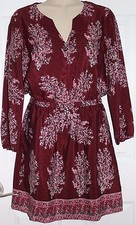 Madewell 100 Silk Lassi Flower Dress Sz 00 rusted burgundy NWT e9466 168