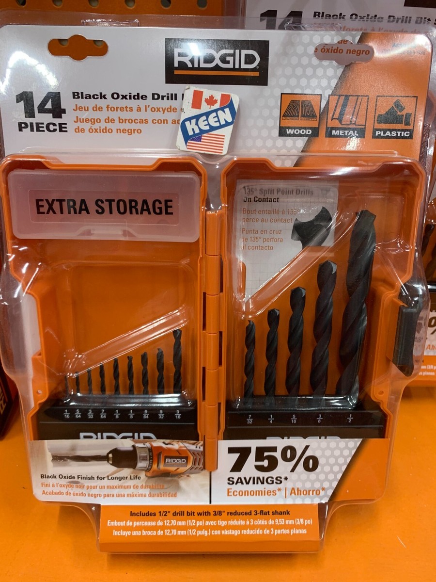 AiWaWa CA, RIDGID CANADA Black Oxide Drill Bit Set (14-Piece)