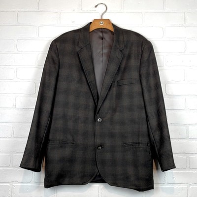 Vintage Oversized Brown Tartan Plaid Boyfriend Fit Blazer M