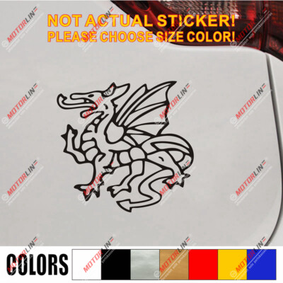Anglo Saxon White Dragon Decal - England English Vinyl Sticker For Cars & Windows