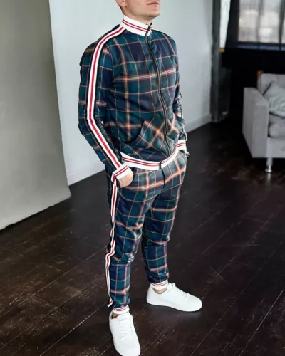 Conjunto de 2 piezas de chándal para hombre chándal hip hop pantalones chaqueta sudadera conjunto sudadera - Imagen 4 de 28