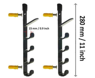 Hockeyausrüstung Wandmontage Hockeyschläger Puck Halter im 2er Set Schwarz