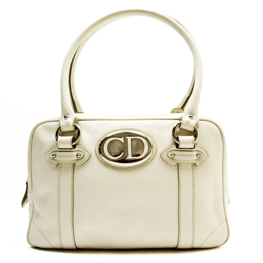 Sac fourre tout Christian Dior sac à main cuir beige or quincaillerie fabriqué en Italie