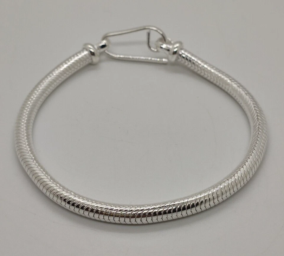 BRACCIALE SNAKE SERPENTE ARGENTO 700 UOMO TIBETANO CODA TOPO INDIA CM 20.9 S3.1 - Immagine 4 di 4