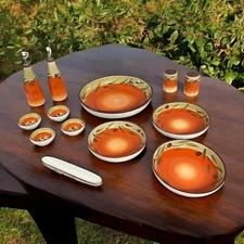 The Main Ingredients 13 Pc Tuscan Olives Pasta Bowls Salt Pepper Condiment Jars