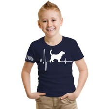 T-shirt bambino Beagle battito cardiaco taglia 98 - 164 bambina ragazzo beagles regalo
