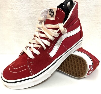 Vans Off The Wall Red Leather Canvas SK8- Hi-Top Size Men
