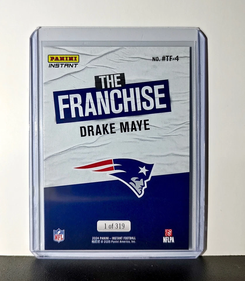 Drake Maye Rookie 2024 Panini The Franchise NFL #4 Football Patriots 1 of 319 - Image 2 of 4