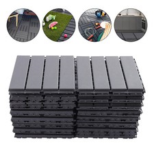 12"x12" Interlocking Deck Tiles, 30 Pack Outdoor Patio Floor Tiles Dark Gray
