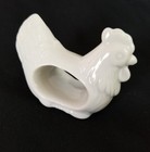 Vintage Chicken Napkin Rings Hen Rooster White Porcelain Farmhouse Table Japan