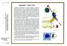 2695++  FEUILLET   CEF   1er JOUR  1991   MOZART