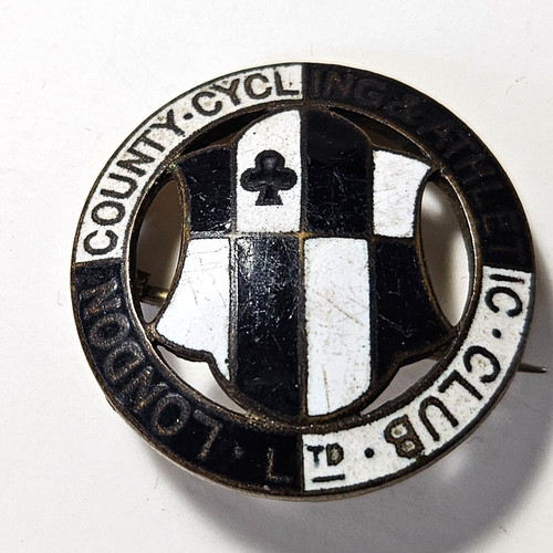 Late 1800's Bicycle Cycling Enameled Pin London County Cycling & Athletic Club