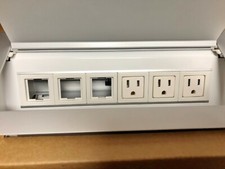 Byrne Furniture Power Multi-Outlet Silver White Outlet Hardwire 9862