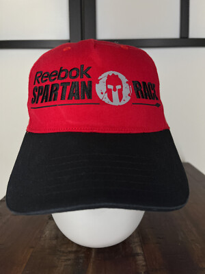 Spartan Race Hat Cap Strap Back Adult One Size Red Cotton