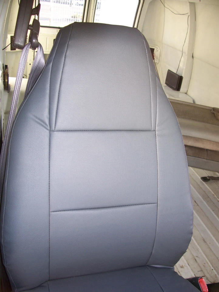 PARA CHEVY ASTRO VAN 2000-05 IGGEE S. CUERO A MEDIDA AJUSTE 2 FUNDAS DE ASIENTO DELANTERAS Foto 3 de 4