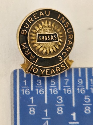Kansas Farm Bureau Insurance 10 Year Service Pin 1/10 10K Gold Filled