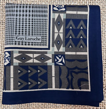 CLASSIC NAVY BLUE ART HOUNDSTOOTH GEOMETRICS MAN HANKY COTTON POCKET SQUARE 18"