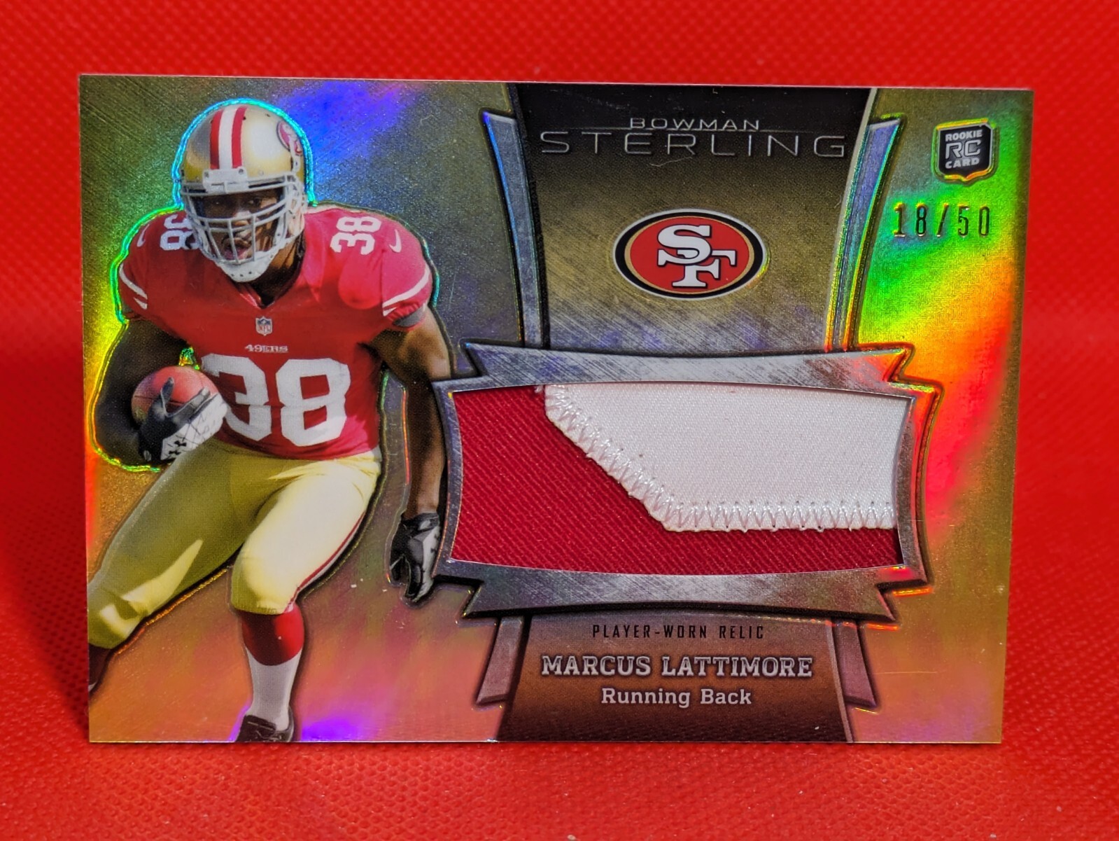 2013 Bowman Sterling Gold Refractor Marcus Lattimore Rookie Jumbo Patch RC 18/50