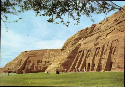 Ansichtskarte PK Afrika Abu Simbel Temple tempel Ägypten Totalansicht Farbdruck