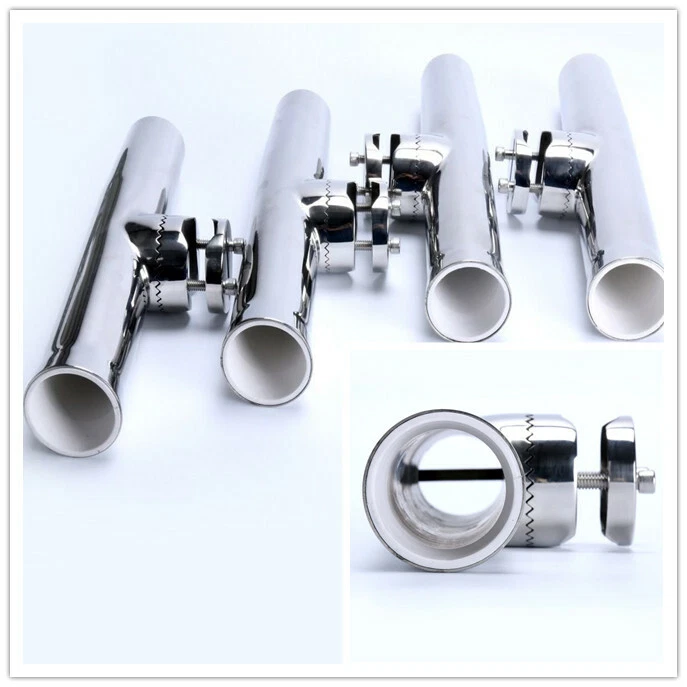 4X Boat Fishing Rod Holder Clamp on fit 7/8" -1" Rail Mount 316 Stainless Steel - image 3 of 4