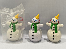 3 Jack in The Box SNOWMAN JACK Christmas Ornaments 1 Brand New 2 Pre-owned
