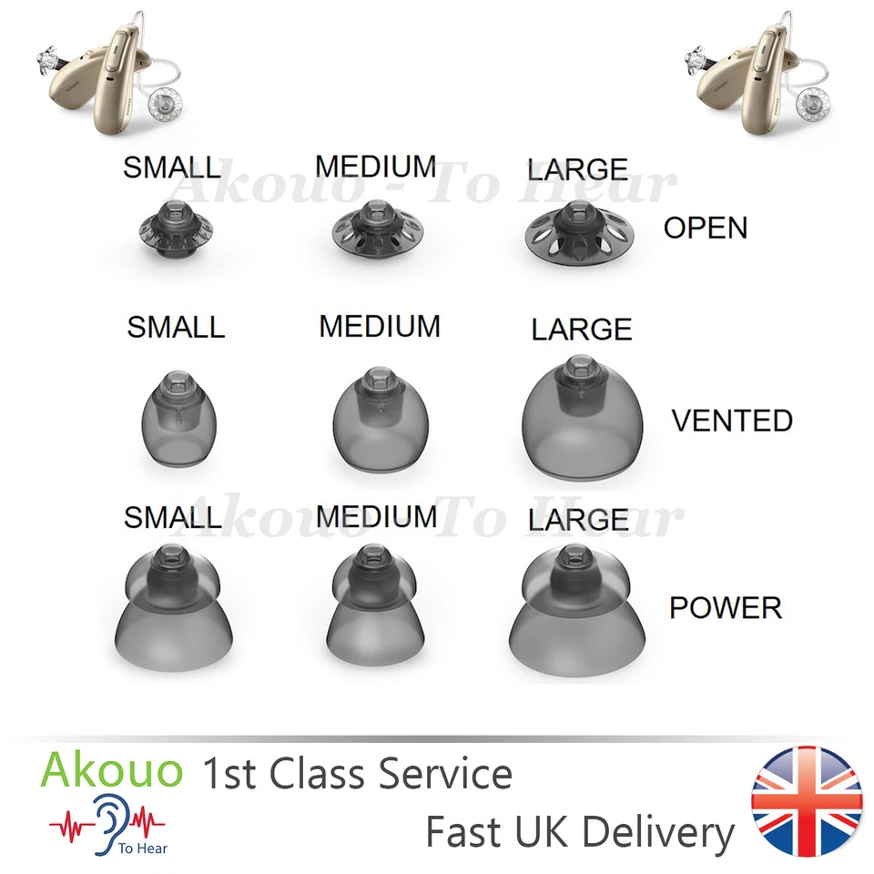 GENUINE Phonak Audéo M Marvel P Paradise L Lumity Hearing Aid 4.0 Domes 10 Pack