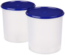 Round Plastic Container 3 litres Set of 2 Blue